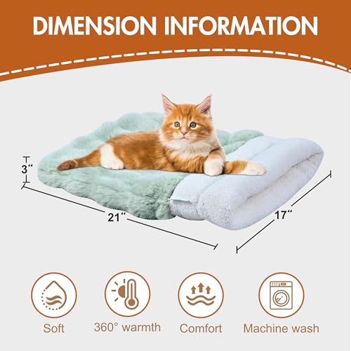 4 in 1 Self Warming Burrow Cat Bed, Pet Hideway Sleeping Cuddle Cave (Style2- Green) - color: Style- Green