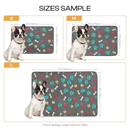 Luciphia 1 Pack 3 Blankets Fluffy Premium Fleece Pet Blanket Flannel Paw Printed Throw for Dog Cat