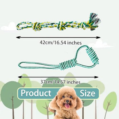 2 Packs Dog Rope Toys, Interactive Toys Dog Chew Toy for Large Breed to Consume Energy, Relief Stress& Dental Cleaning (A)