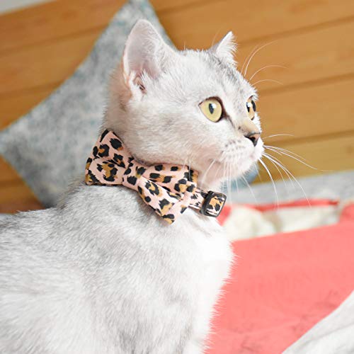 Bowtie Cat Collars Breakaway with Bell, Adjustable Cute Kitty Collars Safety Buckle Kitten Collar for Cat Puppy 7.5-11in (15) - color: 15