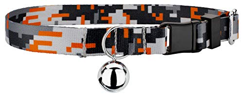 Country Brook Petz - Orange Digital Camo Cat Collar Limited Edition - Camouflage Collection Featuring Rugged Designs - color: Orange Digital Camo