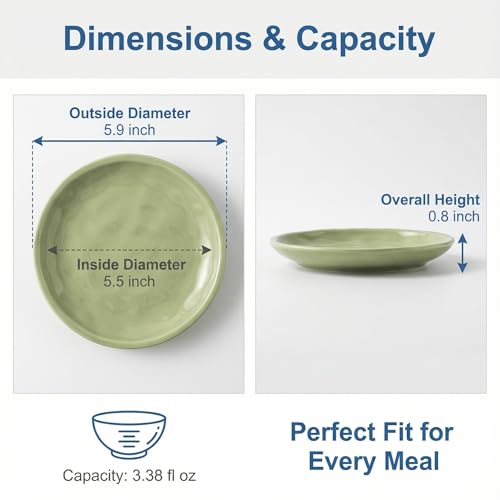 Shallow Cat Bowls 6 Pack, Whisker Friendly Ceramic Cat Dishes for Wet & Dry Food, Wide & Low Design to Reduce Whisker Fatigue, Dishwasher Safe - color: Gray