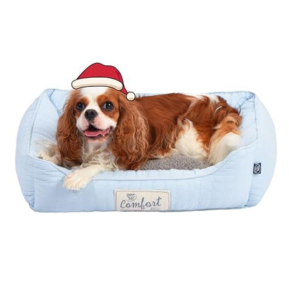FluffyDream Small Dog Bed, Super Soft Pet Bed Furniture, Suitable for Dogs Up to 30lbs, 24'' x 20'', Light Blue - color: Light Blue