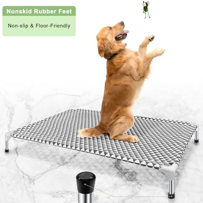 Elevated Outdoor Dog Bed, X-Large Size, Cotton Material, Non-Slip Feet, Fits up to 120lbs - size: 4 sided X-Large