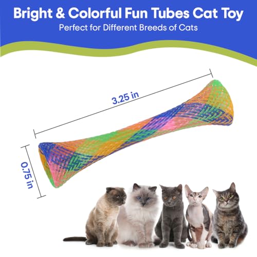 SPOT Kitty Fun Tubes Cat Toy | Bouncy Cat Toy with Catnip Inside for Cats and Kittens to Bite, Swat and Chase | Interactive Cat Toy | 3 Pieces