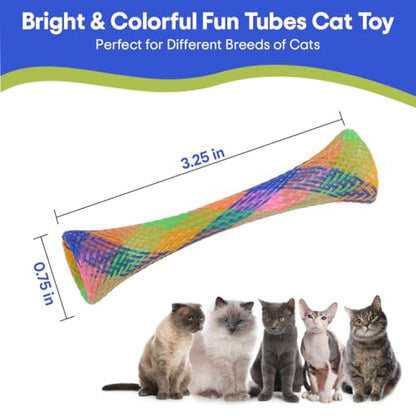 SPOT Kitty Fun Tubes Cat Toy | Bouncy Cat Toy with Catnip Inside for Cats and Kittens to Bite, Swat and Chase | Interactive Cat Toy | 3 Pieces
