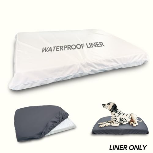 Waterproof Dog Bed Liner, Washable Replacement Cover Reusable Pet Pee Water Resistant Proof with Zipper, Liner Only 47x29 inch - size: 47x29x4 inch