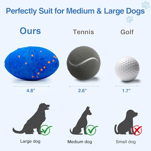 Interactive Dog Toy Balls, Pet Ball Toys Automatic Moving Bouncing and Rotating, Solid E-TPU Material, IPX7 Waterproof Active Rolling Balls for Small, Medium and Large Dogs(Vbleu) - color: Blue, size: Oval