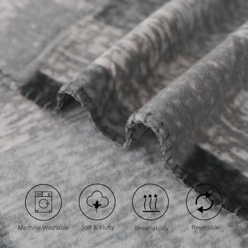 ZYFZCYBL Fleece Throw Blankets for Couch Bulk Lightweight Warm Soft Cozy Blanket 6 Pack Bulk Fleece Blanket Solid for Bed Couch Office Gifts Outdoor 50 x 60 inch Grey Plaid - color: Plaid (Grey)