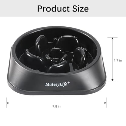 MateeyLife Slow Feeder Dog Bowls, Anti-Choking Puzzle Dog Food Bowls, Anti-Slip Interactive Feeding Slow Down Eating, Bloat Stop Maze Dishes for Medium Large Breeds Black - color: H-Black, size: Medium
