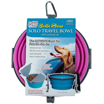 Loving Pets Bella Roma Collapsible Dog Bowls - Silicone Dog Bowls, Foldable Bowl, Puppy Essentials & Hiking Pet Supplies Great for Home & Travel (Pink, Large) - color: Pink, size: Large Travel Bowl