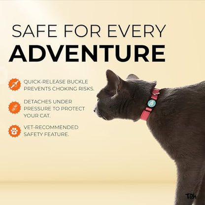 Breakaway Cat Collar – Stylish & Safe Adjustable Kitten Collar Breakaway – Cute Collar for Kittens & Cats – Soft Pet Collar for Girls & Boys – Cat Accessories, Blue - color: Blue