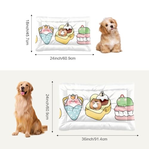 Comfy Dog Beds with Anti-Slip Bottom, Sweet Cute Foods Stuff for Dogs Dog Crate Pad Chew Proof Puppy Bed Cozy Crate Mat Chew Proof for Indoor& Outdoor Sofa Cars, Machine Washable 24 × 18 inch - size: 24 × 18 inch