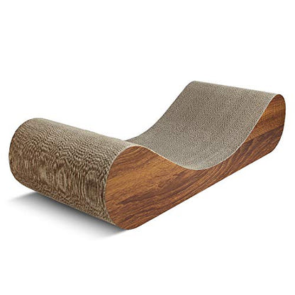 Simple Delxue Horizontal Cat Scratcher Pad, 23.6" Large Cat Scratcher Cardboard Lounge Bed, 100% Recyclable & Reversible Durable Cat Scratching Board - color: Bone Wood
