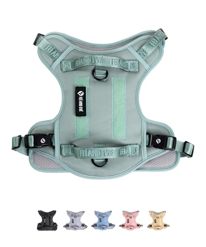 2026 New Edition, Fei & Eve Classic Dog Harness - Quick-Release Buckles | 3-Point No-Pull Control | Heavy-Duty 900D Nylon | Dual Safety Handles | Breathable Mesh | Adjustable Fit | X-Large,Green - color: Glacier Green, size: XL