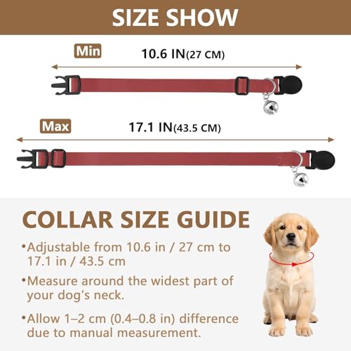 Titian Red Easy to Wear Dog Collar 2 Pack Cat Neck Collar - color: Titian Red