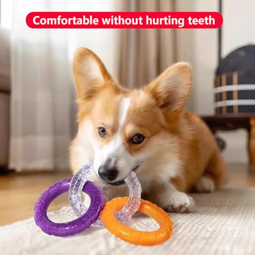 RXT 3-Ring Tug Dog Toy for Aggressive Chewers, Sturdy & Water Resistant Dog Chew Toy for Pets Training Teething, Interactive Fetch Toy for Puppy Small Medium Large Breeds