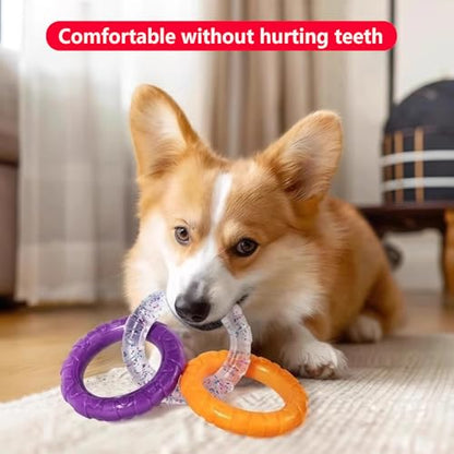 RXT 3-Ring Tug Dog Toy for Aggressive Chewers, Sturdy & Water Resistant Dog Chew Toy for Pets Training Teething, Interactive Fetch Toy for Puppy Small Medium Large Breeds
