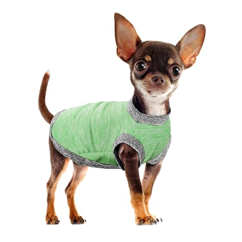 Chic Ion Polyester Dog Vest: Adorable Fashion Apparel for Small, Medium, and Large Breeds - Moisture-Wicking, Soft, Anti-Static, Durable, Easy-to-Clean Shirt - Green S - color: Green, size: S-(4~7lb) | Chest(~16.1")