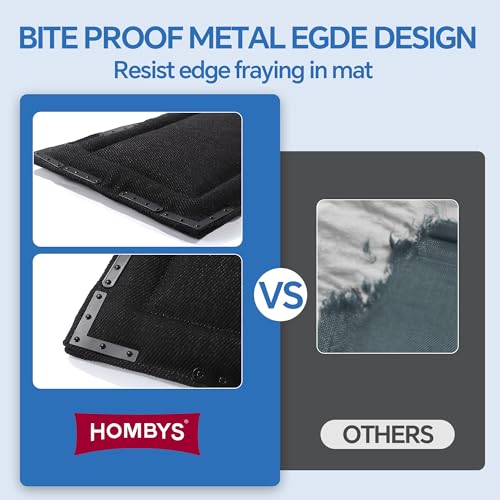 HOMBYS Indestructible Chew Proof Dog Bed with 12 Metal Rivets - Ultra Durable 0.8" Thick Kennel Mat for Aggressive Chewers & Teething Puppies, Waterproof Pet Bed Fits Small Crates, 23"x17" - size: 23" x 17"