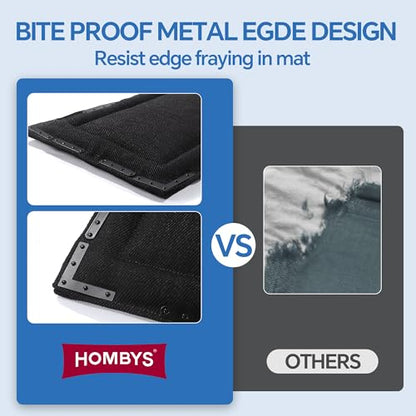 HOMBYS Indestructible Chew Proof Dog Bed with 12 Metal Rivets - Ultra Durable 0.8" Thick Kennel Mat for Aggressive Chewers & Teething Puppies, Waterproof Pet Bed Fits Small Crates, 23"x17" - size: 23" x 17"