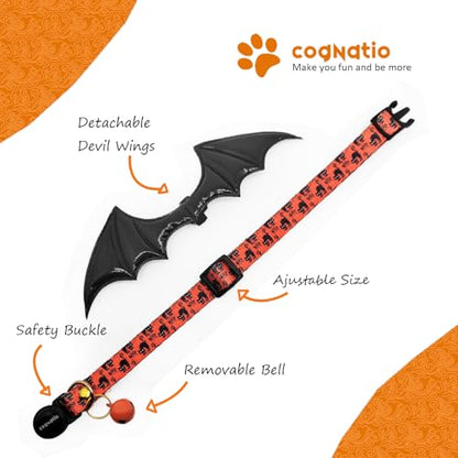 2 Pack Breakaway cat Collars with Bell,Safety Quick Release Pendant Cute Kitten Collar,Adjustable 20-30cm (Orange, 20-30cm) - color: Orange