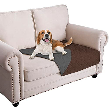 Ameritex Waterproof Dog Bed Cover Pet Blanket for Furniture Bed Couch Sofa Reversible - color: Chocolate+darkgrey, size: 30x53 Inch (Pack of 1)