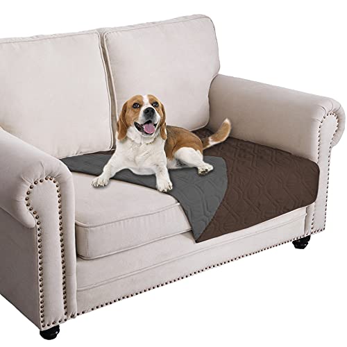 Ameritex Waterproof Dog Bed Cover Pet Blanket for Furniture Bed Couch Sofa Reversible - color: Chocolate+darkgrey, size: 30x53 Inch (Pack of 1)
