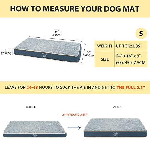 VANKEAN Waterproof Dog Crate Pad Bed Mat Reversible (Warm&Cool), Removable Washable Cover & Waterproof Inner Lining, Pet Crate Mattress for Cats and Dogs, Joint Relief Dog Bed for Crate, Navy - size: Small