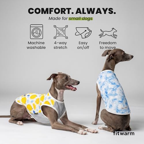 Fitwarm 2 Pack Ice Lemon UPF 50+ UV Sun Protection Dog Shirt, Lightweight Dog Cooling Vest, Quick Dry Summer Clothes for Small Dogs Boy Girl, Pet Outfit, Blue, Yellow, White, XS - color: Ice & Lemon, size: X-Small
