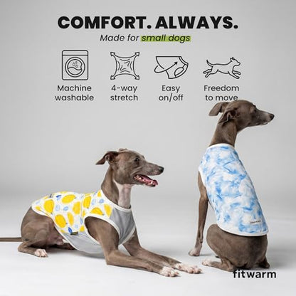 Fitwarm 2 Pack Ice Lemon UPF 50+ UV Sun Protection Dog Shirt, Lightweight Dog Cooling Vest, Quick Dry Summer Clothes for Small Dogs Boy Girl, Pet Outfit, Blue, Yellow, White, Small - color: Ice & Lemon, size: Small