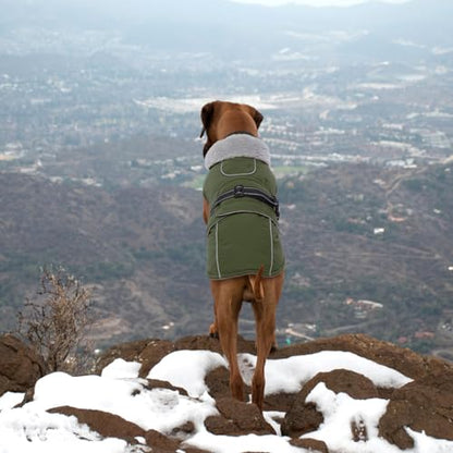Lelepet Warm Dog Coat Reflective Fleece Vest Waterproof Dog Jacket with Adjustable Buckle Hook & Loop Windproof Cold Weather Coats for Small Medium Large Dogs, Army Green, M - color: Army Green, size: M