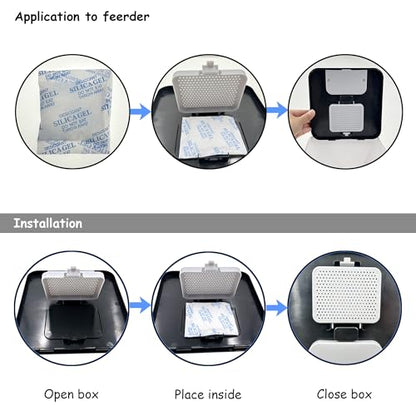 xcivi 6 Pack Pet Food Desiccant Bags for Voluas Automatic Cat Dog Pet Food Feeders Model VL001, VL002, VL003, VL004; Moisture-Proof Bag Desiccant Keep Pets Foods Dry and Fresh
