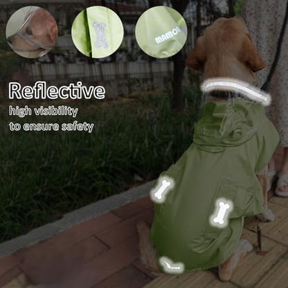 Waterproof Dog Raincoat, Adjustable Reflective Lightweight Pet Rain Clothes with Poncho Hood(X-Small,Light Green) - color: Light Green, size: X-Small(4-9lb)