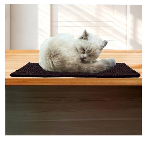 Cat Window Sill Pet Pad Perch, Knitted Pet Mat Pillow Seat Bed Cushion for WindowSill, Double Sided Cat Window Perch (Coffee, 8"x24") - color: Coffee
