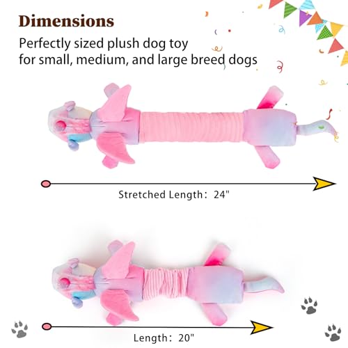 lilfrd Squeaky Crinkle Plush Unicorn Dog Toys, Dog Toys to Keep Them Busy, Tug of War & Pull Toys for Small, Medium Dogs Puppy - style: Unicorn