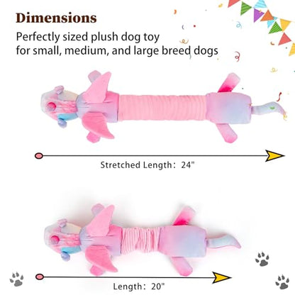 lilfrd Squeaky Crinkle Plush Unicorn Dog Toys, Dog Toys to Keep Them Busy, Tug of War & Pull Toys for Small, Medium Dogs Puppy - style: Unicorn