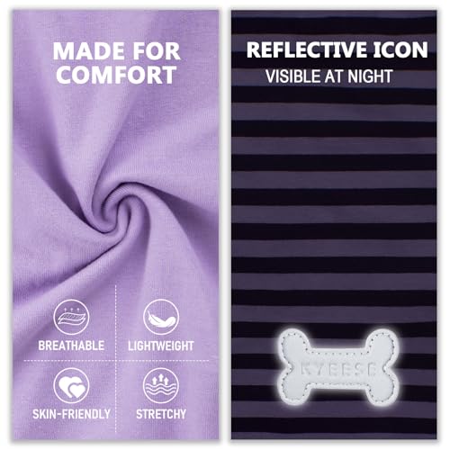 KYEESE 2Pack Dog Shirt, Soft Striped Dogs T Shirts, Lightweight Doggie Tank Top Cat Clothes, Sleeveless Dog Shirt for Small Dogs, Stretchy Pet Vest, Purple, Small - color: 03# 2Pack (Purple+Purple Striped), size: Small (4-7lbs)