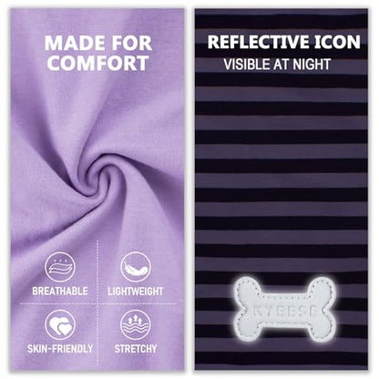 KYEESE 2Pack Dog Shirt, Soft Striped Dogs T Shirts, Lightweight Doggie Tank Top Cat Clothes, Sleeveless Dog Shirt for Small Dogs, Stretchy Pet Vest, Purple, Small - color: 03# 2Pack (Purple+Purple Striped), size: Small (4-7lbs)