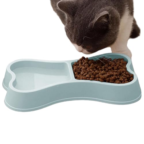 Dog Food & Water Bowls - Non Slip Tray | Feeding Station with Bowls for Food and Water, Stable Non Slip Design for Dogs, Puppies, and Kittens, Indoor Floor, Crate, Kennel, Outdoor Travel Use - color: Blue
