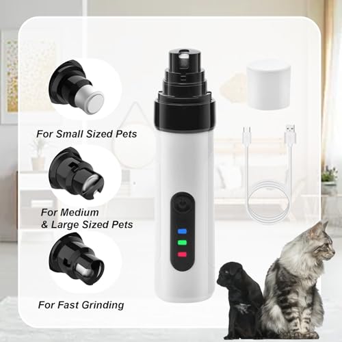 Silent Groom Pro, 2025 New Silent Pet Nail Grinder, Dog Silent Nail Grinder for Dogs Silent Dog Nail Trimmer, Rechargeable USB Charging Electric Pet Nail Grinder Nail File for Pet