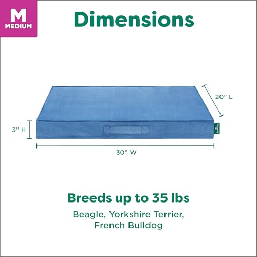 FurHaven Gridded Ripstop All-Weather Deluxe Orthopedic Mattress Pet Bed, Capri Blue, Medium - color: Capri Blue, size: Medium