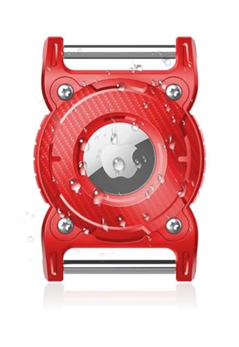 for Apple AirTag Holder,for Air Tag 2nd &1st Genaretion | IPX8 Waterproof Dog Air Tag Holder with Removable Metal Loop, Ultralight Hard TPU, Compact Size, Fits 1" Width Collar, Red - color: Red
