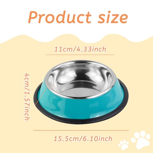 Cute Stainless Steel Dog Bowl, Practical Non-Slip Pet Food Water Bowl for Cats and Small Dogs, Portable Kitten Snack Feeding Bowls with Removable Rubber Base for Travel, Daily Use (Red) - color: Red