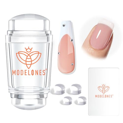 modelones French Tip Tool- 6 Pcs Nail Stamp French Manicure Kit Suitable for DIY Together with Gel Nail Polish Art Tips Printing Tool Kit - color: A 6PCS Nail Stamper kit
