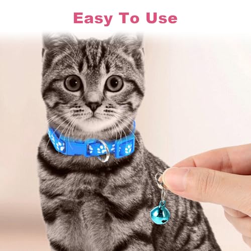 COMNICO 10 pcs Pet Bells for Dog Cat Collar, Metal Round Collar Charms Loud Crisp Sound with Clasps, Kitten Small Animal Pendant Accessories, Christmas Decoration Jingle Bell(Colourful)