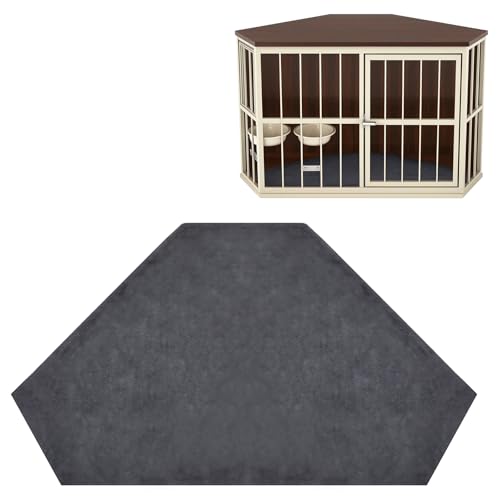 Fanfanwin 42.5 Inch Waterproof Dog Crate Mat, Soft Plush Pet Blanket for Large Dogs, Non-Slip Corner Liner, Machine Washable (Only Mat) - size: 42.5 Inch
