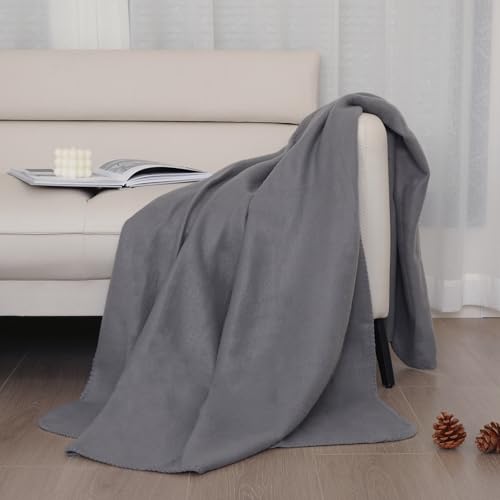 ZYFZCYBL Fleece Throw Blankets Lightweight Warm Soft Cozy Pet-Friendly Bulk Fleece Throw Blanket Solid for Home Bed, Sofa，Office,Gifts, Couch (Pack of 6-50 x 60 inch，Grey) - color: Grey