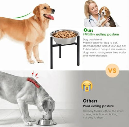 Adjustable Width Dog Bowl Holder - Single Bowl Feeder for Medium to Large Breed Dogs, fits Bowls from 8-11 inches, Sturdy Metal Construction, Ergonomic Design (Bowl not Included) (2Pack) - size: 2Pack