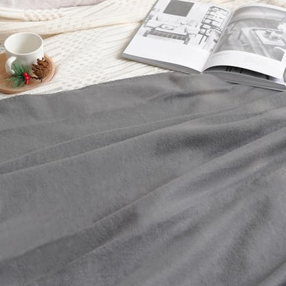 ZYFZCYBL Fleece Throw Blankets Lightweight Warm Soft Cozy Pet-Friendly Bulk Fleece Throw Blanket Solid for Home Bed, Sofa，Office,Gifts, Couch (Pack of 6-50 x 60 inch，Grey) - color: Grey